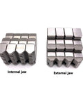 Rock Solid 4 Jaw Lathe Chuck Jaws For K12-80 And K12-100 Metal Lathes, showing internal and external jaws.