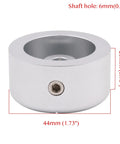 Rock Solid Silver Aluminum Volume Knob 44X25 Mm For Amp And Turntable Fine Tuner, showing detailed dimensions and features.