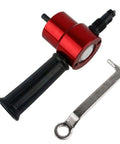 Beefy Heavy Duty Double Headed Metal Nibbler Cutter for Sheet Metal with red finish, tool and handle, fits 8mm drill.