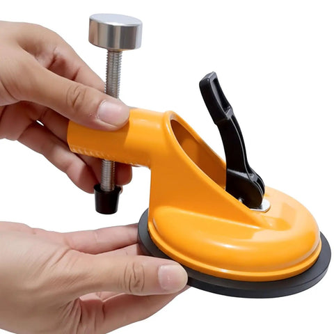 Heavy Duty Granite Marble Countertop Leveling Tool With Adjustable Height Setter For Seamless Stone Installation and Professional Seam Filling On Quartz Surfaces, showing ergonomic vacuum grip handle.