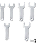 Six Pack 301-69A And 301-69B Pneumatic Die Grinder Wrench Tool Set with six silver wrenches for air die grinders.