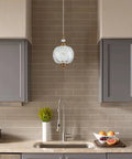 Antique Glass Pendant Light Modern Vintage Style Brass Hardware Hardwired Ceiling Fixture for Kitchen Island