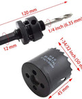 2 Inch Desk Grommet And Hole Saw Kit showing bimetal hole saw and drill bit with dimensions