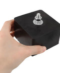 4 Pack Air Conditioner Anti Vibration Pads Rubber Mounts 80x80x50mm Fits Outdoor Condenser Equipment Dampers To HVAC Units Noise Reduction And Vibration Control black rubber pad with threaded bolt in hand