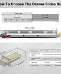 Heavy Duty Soft Close Undermount Drawer Slides 18 Inch Full Extension Cabinet Glide Sets Bottom Mount Zinc Plated Steel Runners for size selection guide.