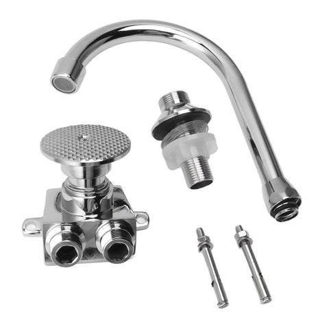 Fauitay Foot Pedal Faucet Hands Free Kitchen Faucet with Touchless Foot Control Valve for Standard Kitchen Sinks parts, chrome finish, durable copper.