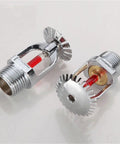 Gear Up With This 5 Pack Of DN15 Fire Sprinkler Heads For Quick Response Activation At 68 Degrees Celsius Featuring Pendent Down Mounting, chrome nozzles with red activation link.
