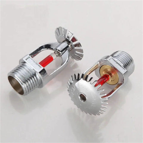 Gear Up With This 5 Pack Of DN15 Fire Sprinkler Heads For Quick Response Activation At 68 Degrees Celsius Featuring Pendent Down Mounting, chrome nozzles with red activation link.