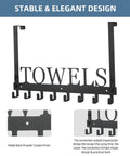 Over The Door Towel Rack With 8 Heavy Duty Hooks Wall Mount Option Must Have Space Saver Rust Resistant Manganese Steel