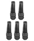 Rugged 5 Pack Adjustable NPT 3/4 Inch Cable Glands 13-18mm PA66 Nylon IP68 Waterproof Sealed Connectors for Indoor Outdoor Enclosures and Machinery, Anti Corrosion, Heavy Duty Electrical Installations, black