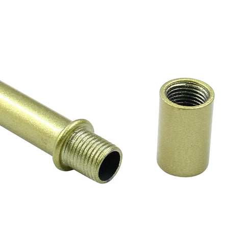 Rock Solid Gold Lamp Extension Rods 4 Pack 50mm Beefy Iron Connector Poles Rustproof Ceiling Light Hardware with threaded design.