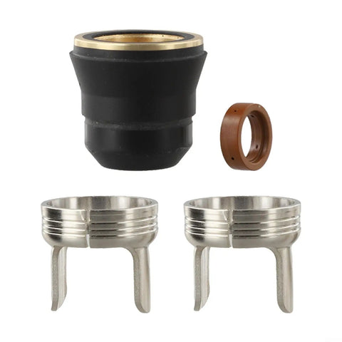 Top Notch Compatible Plasma Torch Consumables Set For IPT40 PT40 IPT45 And PT60 Cutters featuring a heavy duty metal shield cup and swirl rings.