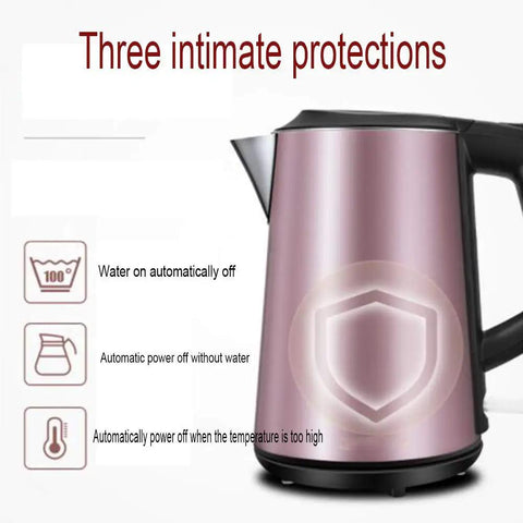 Kickin Rapid Boil Electric Kettle With Zero Hassle Auto Power Off Built From Top Shelf 304 Stainless Steel showing safety features.