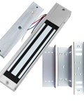 Outdoor Waterproof Magnetic Door Lock 12V 24V 600lbs Holding Force With Z And L Brackets For Access Control Gate Opener Fail Safe Electromagnetic Door Lock Heavy Duty