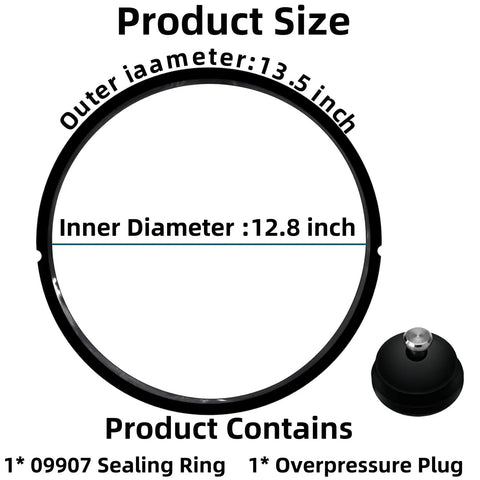 Sealing Ring For 21 Qt Pressure Canner And CA16 CA16H Fits 21AV 21B 21S 7 Series Models Replacement Gasket Product Size Diagram