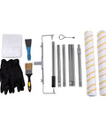 18 Inch Heavy Duty Paint Roller Kit With Sturdy Stainless Steel Extension Pole for Slick Wall And Ceiling Coats complete tool set.