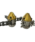 Industrial Grade High Pressure Rotating Chain Nozzle For Sewage Sludge Cleaning Fits Three Eighths And One Half Inch Lines 40L 70L Capacity, yellow metal chain nozzle