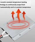 PTC heating plate with aluminum shell, red heating ring, 12V, 50W, wired connections