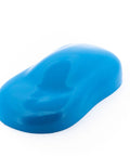 Sample of Pro Grade Industrial Spray Paint Gloss Safety Blue 48 oz 3 Pack high solids finish on metal model surface