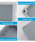 Shihuani aluminum IP67 junction box; outdoor enclosure with waterproof strip and metal screws, bottom mounting hole