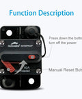 50 Amp Trolling Circuit Breaker With Manual Reset Waterproof And Splash Proof Dust Proof 12V To 48V DC surface mount with reset button