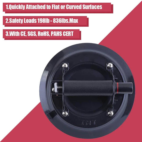 9 Inch Vacuum Concave Suction Cup Glass Lifter With Handle Heavy Duty Lifter for Curved Auto Windshields Plate Glass and Granite