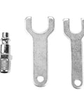 1/4 Inch Pneumatic Die Grinder Delivers Blazing 22000 Rpm Air Power with metal wrenches and connector for tool maintenance.
