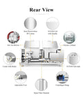 Rear view of Hella Powerful Sixty One Liter Industrial Ultrasonic Cleaner Tank showcasing components like electric cabinet and SUS304 lid.
