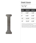 Greek Column Steel Cutout Wall Art in Raw Metal Finish for Industrial Home Decor, CNC Plasma Cut, shown in raw steel.