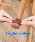 Installing brown Round Chair Leg Caps With Felt For Hardwood Floors No Scratch Protection on wooden chair leg