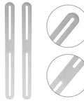Stainless Steel Corner Brackets Adjustable 2 Pack With Slideable Holes For Precise Fit, close-up of elongated holes and smooth edges
