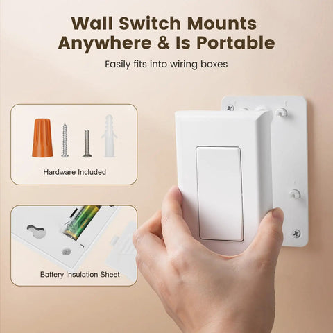 Wireless Light Switch And Receiver Kit No In Wall Wiring Needed RF Remote For Ceiling Lights Lamps And Fans 100 Feet Range