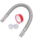 Heavy Duty Air Compressor Hose 3/4 Inch NPT Male X 20 Inch Length Ultra Flexible Industrial Grade Line with fittings and tape
