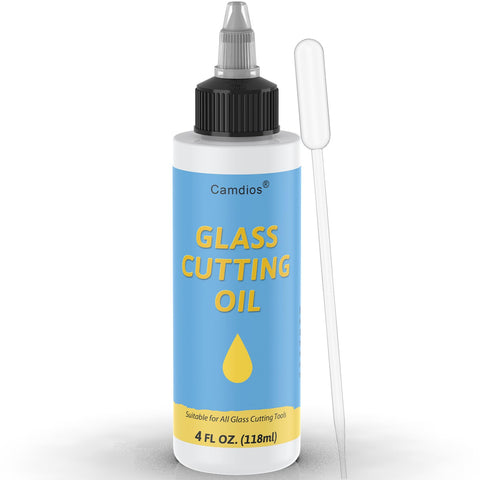 Precision Glass Cutting Oil With Easy Apply Top For Glass Cutters And Tools 4 Oz bottle with pipette for precise application