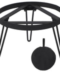 Folding Campfire Tripod For Cooking with carrying case, Portable Camping Tripod Stand For Bonfire Fire Pit, heavy duty iron black
