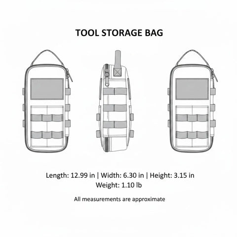 1 Pack Tool Storage Bag Portable Oxford Cloth Organizer For Small Hand Tools And Hardware Compact Workbench Caddy 13 By 6.3 By 3.1 Inches Light Brown Grab And Go Essentials For Nails Screws Drill Bits And Small Hardware