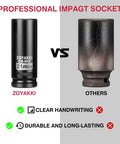 21mm Deep 1/2 Inch Drive 6 Point Impact Socket For Easy Axle Nut Removal In CR-MO Steel Metric Axle Shaft Nut Tool vs competitor