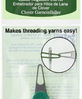 Yarn Threader With Large Opening For Easy Threading Of Thick Long Fiber Yarns Dark Green Pendant Style With Clover Motif Grip Clover 3142 Yarn Needle Threader For Quick No Sweat Projects packaging.