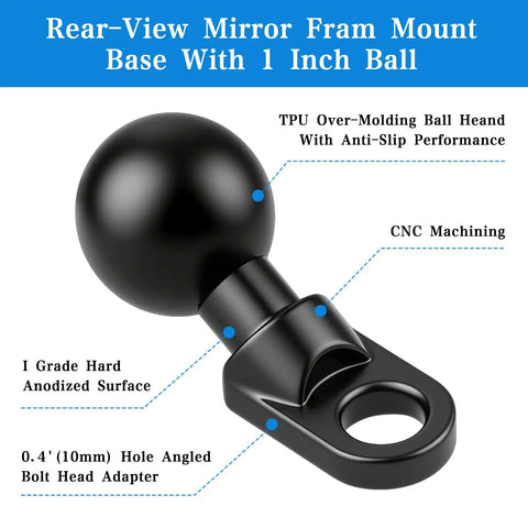 Close-up of two pack angled bolt head ball base with one inch ball and ten millimeter mounting hole aluminum alloy mount