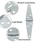 3 Inch Strap Hinges Heavy Duty Surface Mount Hinges with Mounting Screws for Barn Doors and Marine Use, durable metal construction, side view
