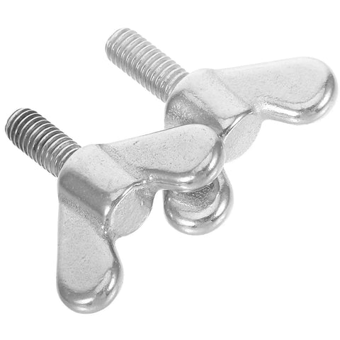 Premium M6 Stainless Steel Wing Nuts, No Sweat Butterfly Thumb Bolts For Flagpole Brackets And Yard Upgrades, detailed view with shiny surface.