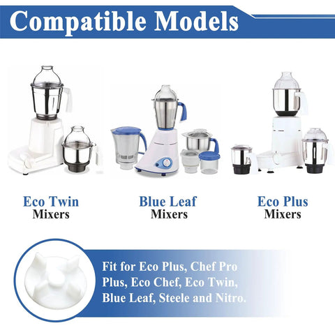 4 Pack Motor Couplers For Eco Twin Eco Plus And Blue Leaf Mixers Replacement Parts To Fix Worn Or Broken Couplers Easy Fit Durable Build Save Cash And Keep Your Kitchen Mixer Running Smoothly. Compatible models for Eco Twin, Blue Leaf, and Eco Plus mixers