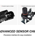 Hassle Free ABS Wheel Speed Sensor Rear Center For Dodge Ram 1500 2500 3500 Vans 1999 To 2005 close-up of advanced sensor chip.