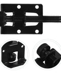 Heavy Duty Adjustable Leveling Feet Set For Cabinets, Tables, And Workbenches, Black With Right Angle Design, close-up view
