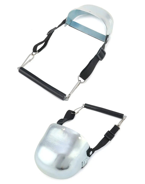 Heavy Duty Steel Toe Guard Metatarsal Guard Set With Adjustable Straps for Universal Fit in Work Boots, two pairs shown