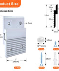 Heavy Duty 2 Inch Aluminum French Cleat Picture Hanger Kit With Hardware For Artwork, Mirrors, Whiteboards, Cabinets