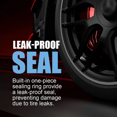 Close-up of Rugged Valve Stem Caps 5 Pack No Fuss Metal Shell With Plastic Liner Corrosion Resistant And Leak Proof Universal Schrader Fit For Cars