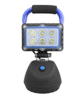 LED Work Light 18W 2400LM Magnetic Flood Light with aluminum alloy body and portable handle, shown from front view.