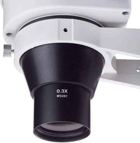 0.3X Barlow Lens For Stereo Microscopes With 48mm Mount Delivers Sweet Boost To Working Distance And Field Of View Great For PA 1F 2F 3F 5F 7F 8F 9F Industrial Microscopes, black 48mm mount