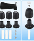 Shower Trim Kit for Three Handle Tub Shower Faucets Matte Black Finish Includes Hot And Cold Knob Handles Diverter Tub Spout